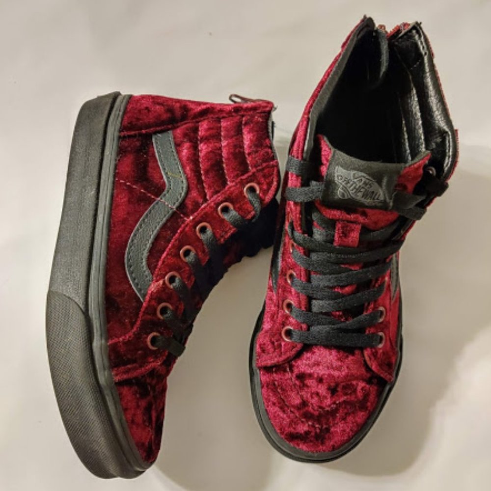 Kid's Velvet Sk8-Hi Zip
